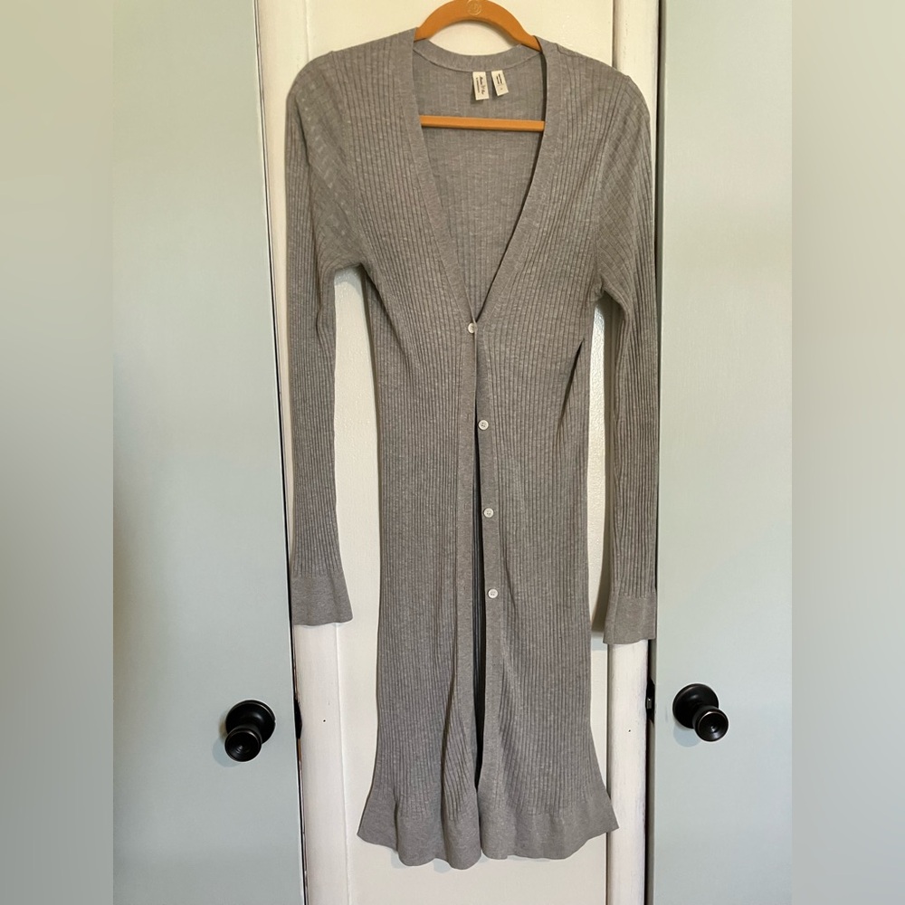 Anthropologie Gray Duster Cardigan Medium - Picture 2 of 5